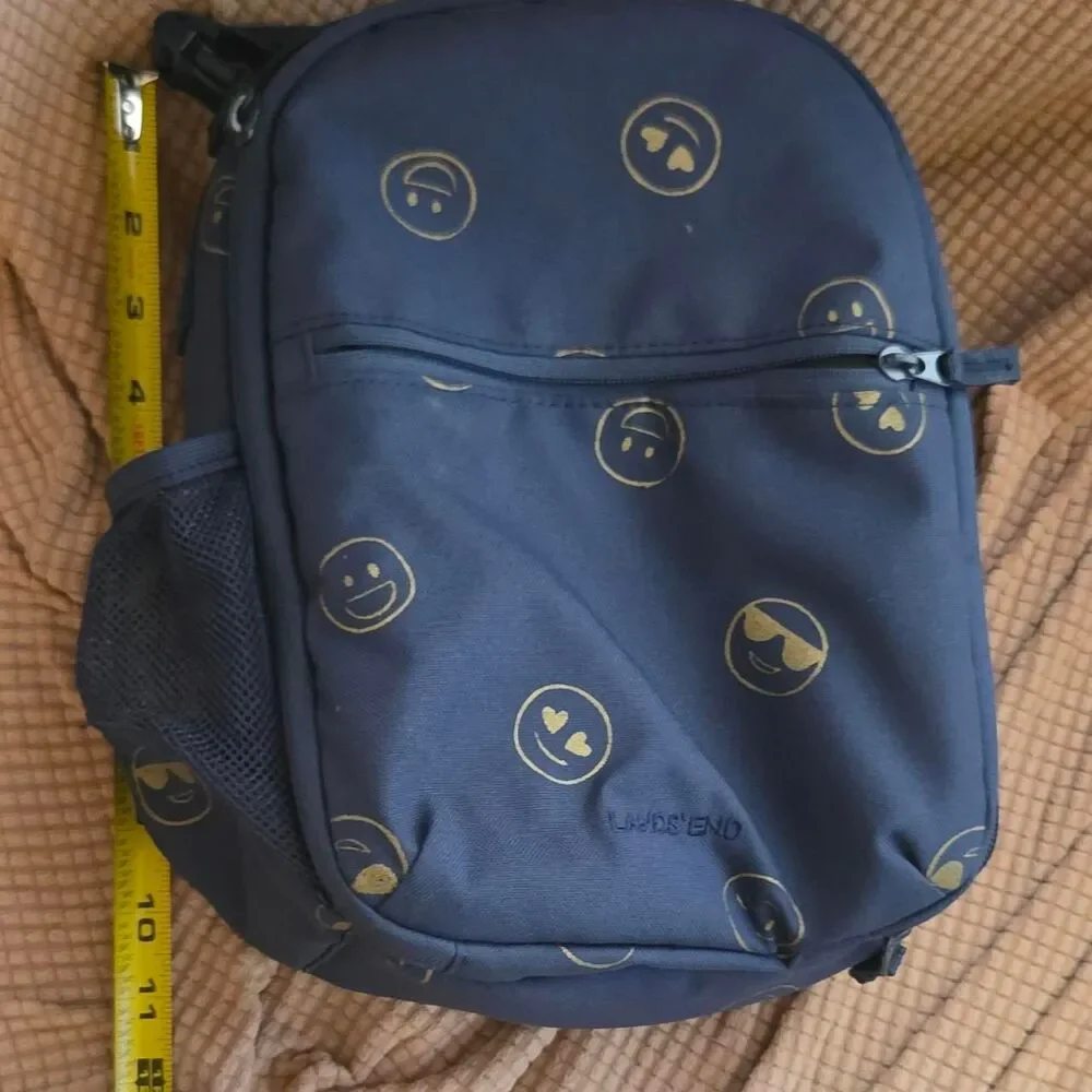 Lands-end Navy and Blue lunch bag insulated Smiley Emojis